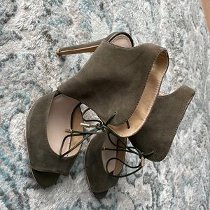 4’ heels greenish suede